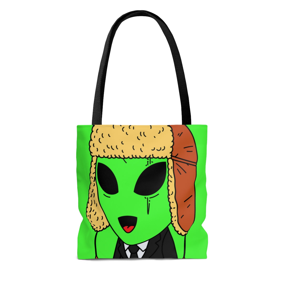 Trapper Hat Scar Eye Green Business Visitor Alien AOP Tote Bag