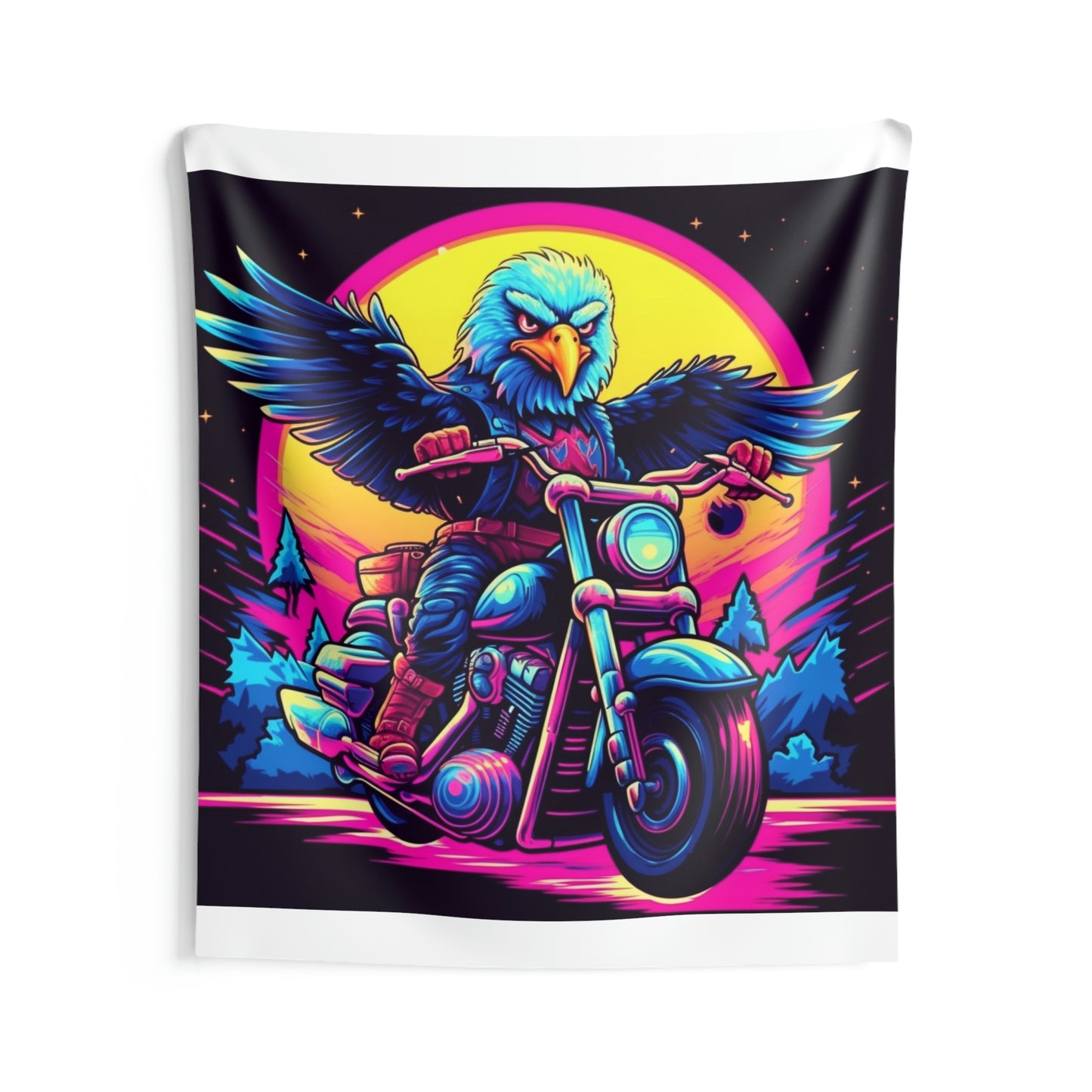 Bald Eagle American Motorcyclist USA Style Indoor Wall Tapestries