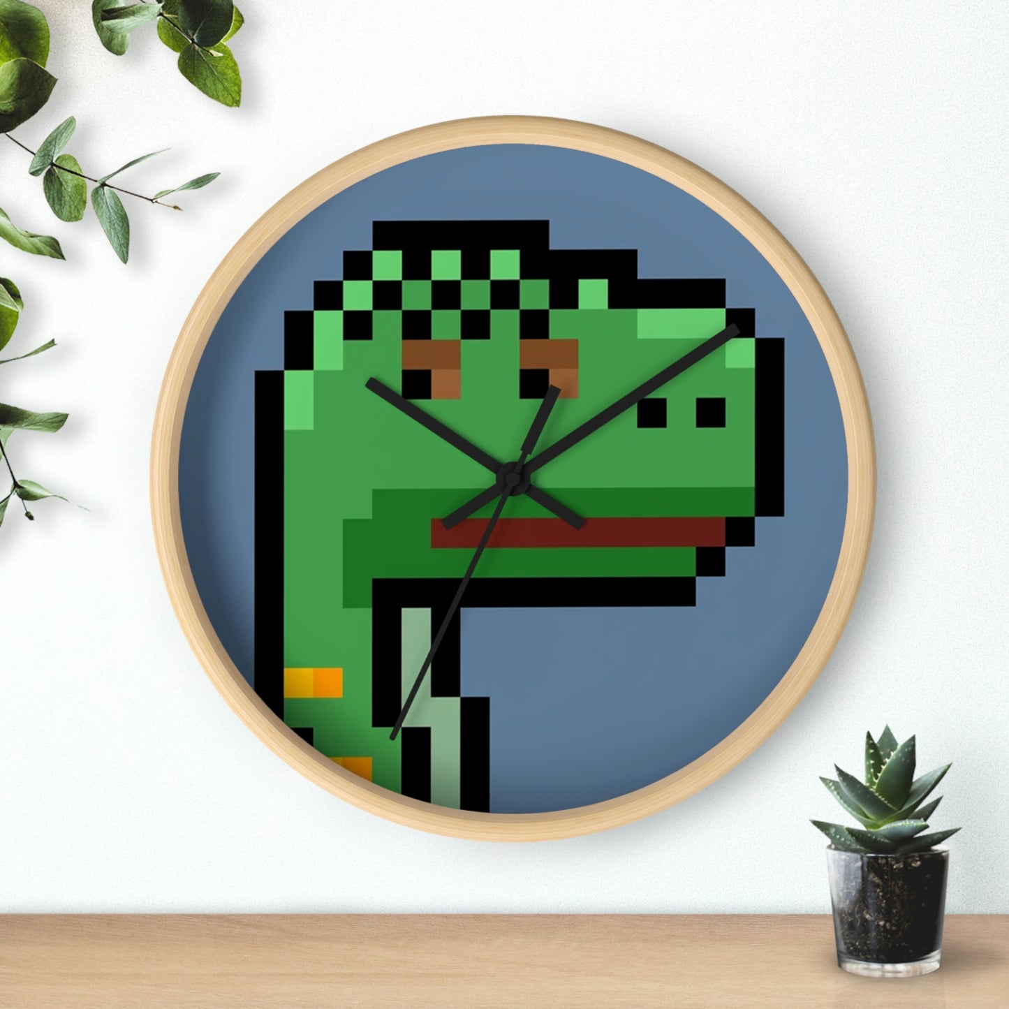 Dinosaur Dino Pixel Wall clock