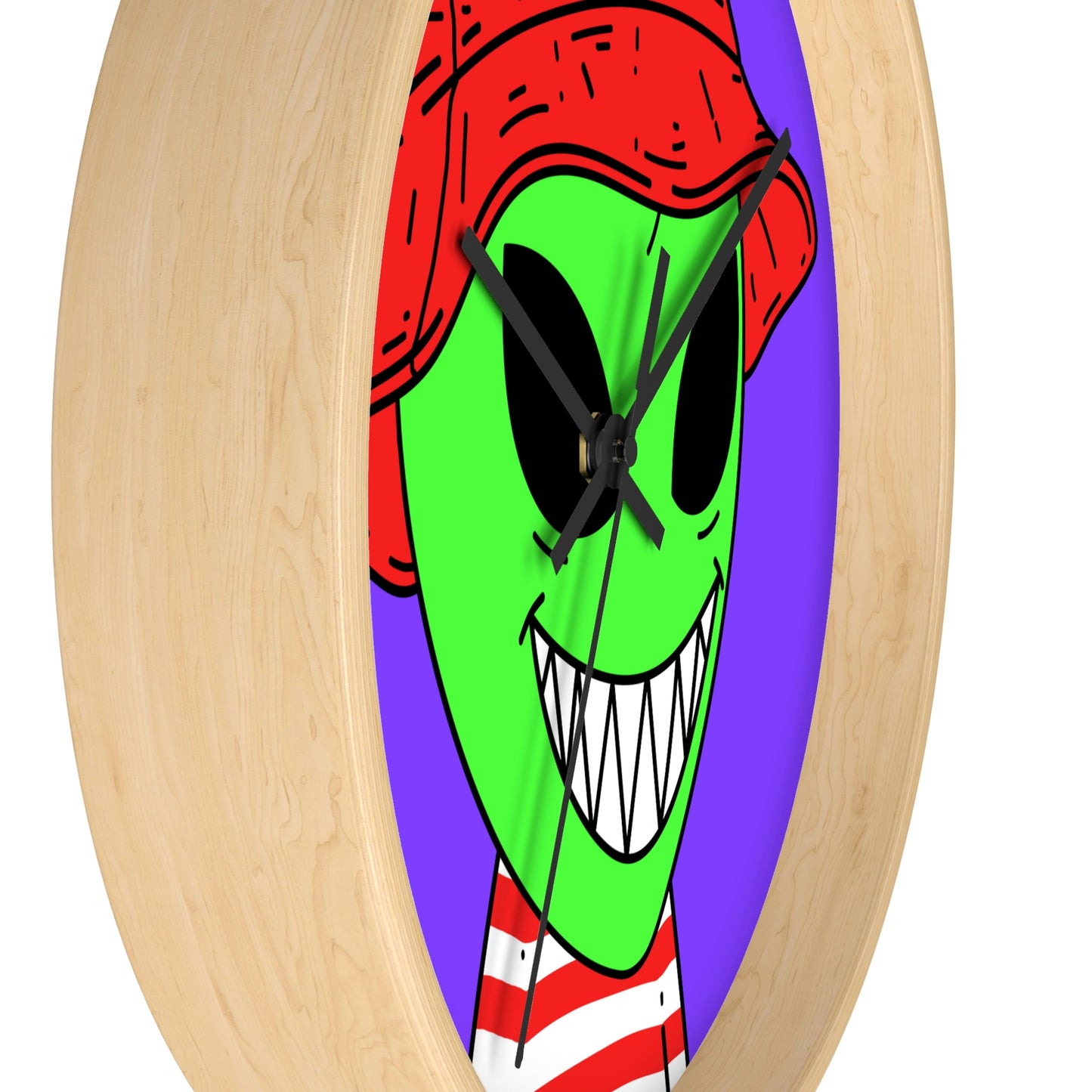 Alien Character Cartoon Big Smile Wall clock