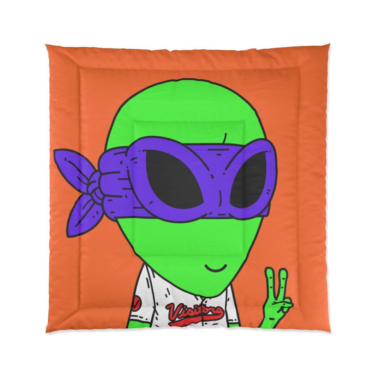 Purple Ninja Peace Visitor Jersey Alien Bed Comforter