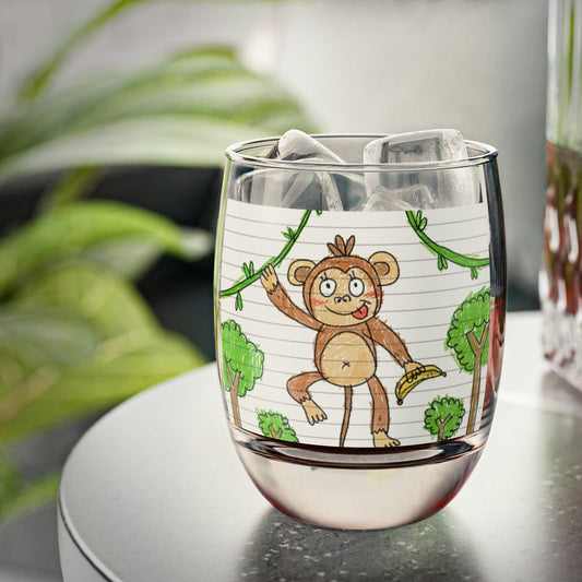Tree Monkey Whiskey Glass