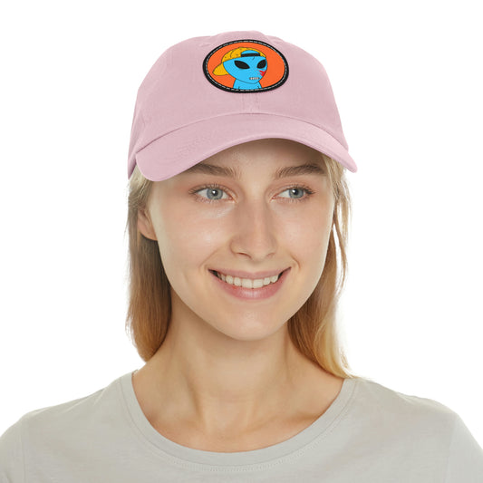 Blue Blood Alien Visitor Dad Hat with Leather Patch (Round)