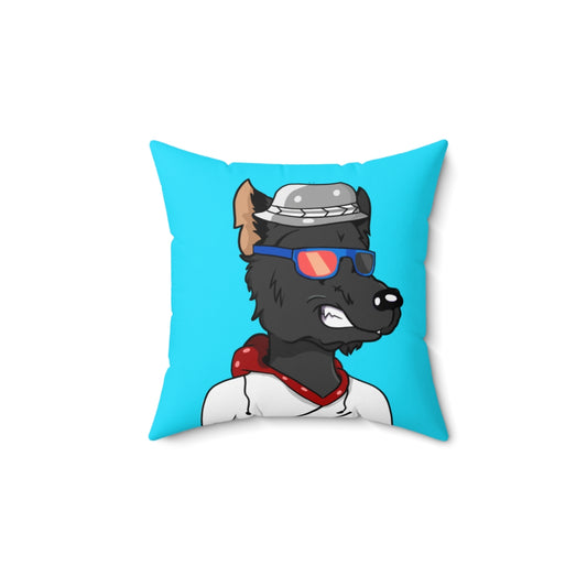 Cyborg Wolf Hoodie Sweatshirt Fedora Cap Spun Polyester Square Pillow