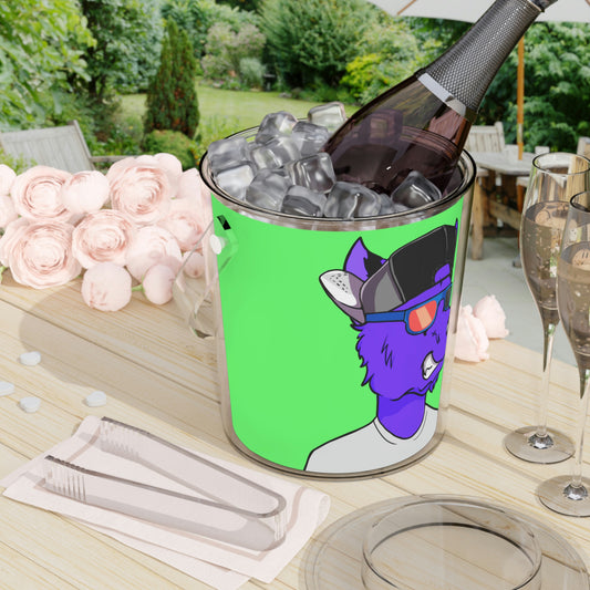 Cyborg Wolf Purple Fur Werewolve Ice Bucket with Tongs