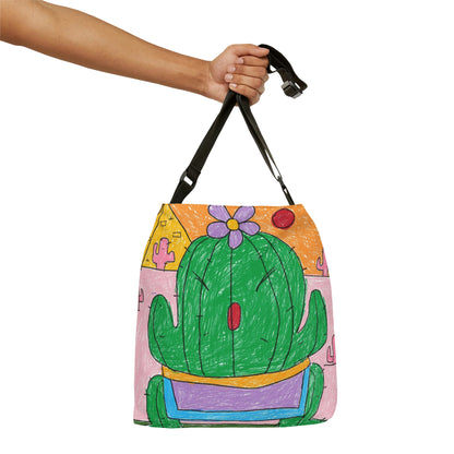 Desert Cactus Sumo Wrestler Graphic Adjustable Tote Bag (AOP)