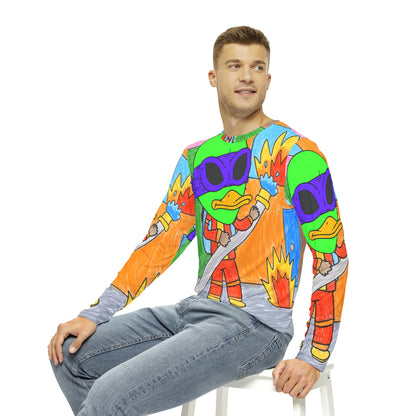 Superhero Fireman Fire Fighter Visitor 751 Alien Men's Long Sleeve AOP Shirt