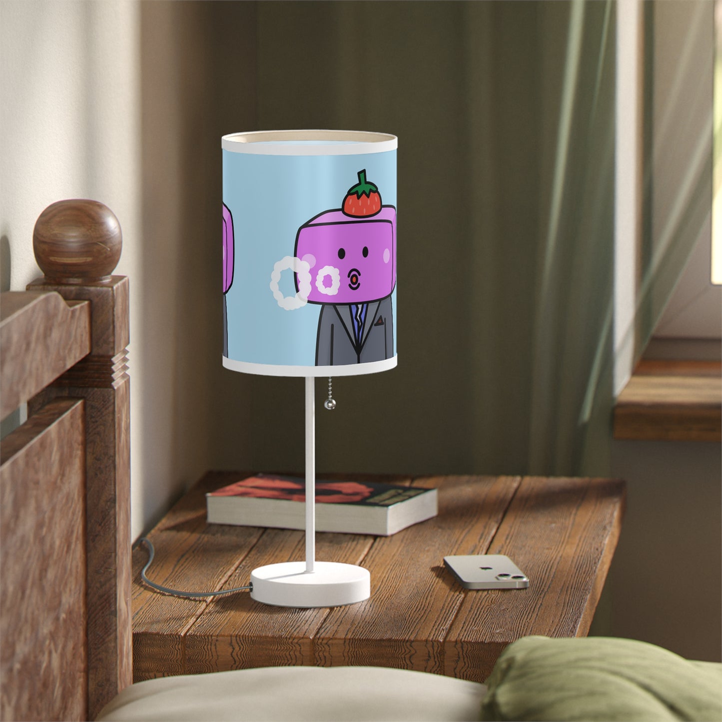 Strawberry Fruit Head Block Lamp on a Stand, US|CA plug