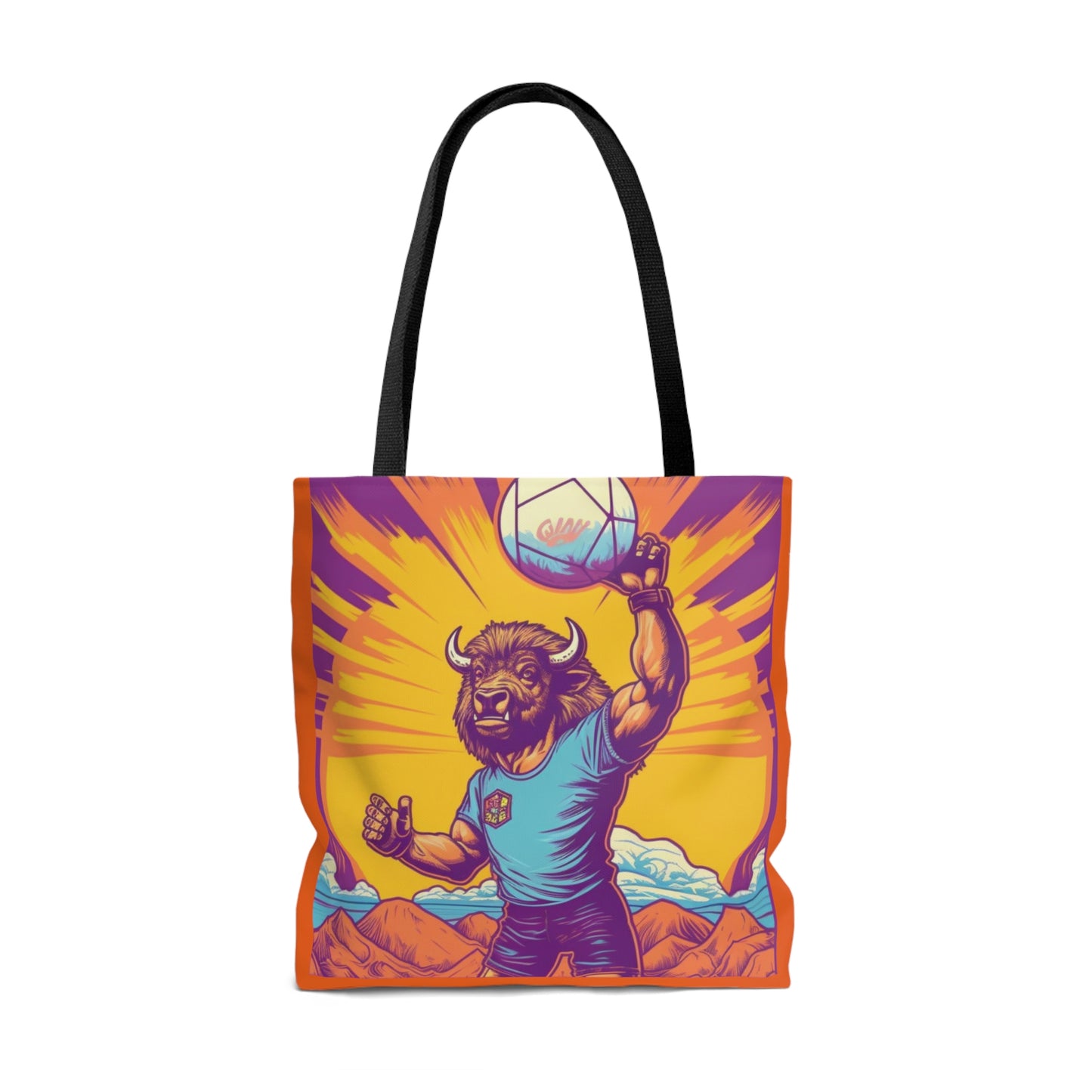 American Bison Volleyball Player Sport Graphic Tote Bag (AOP)