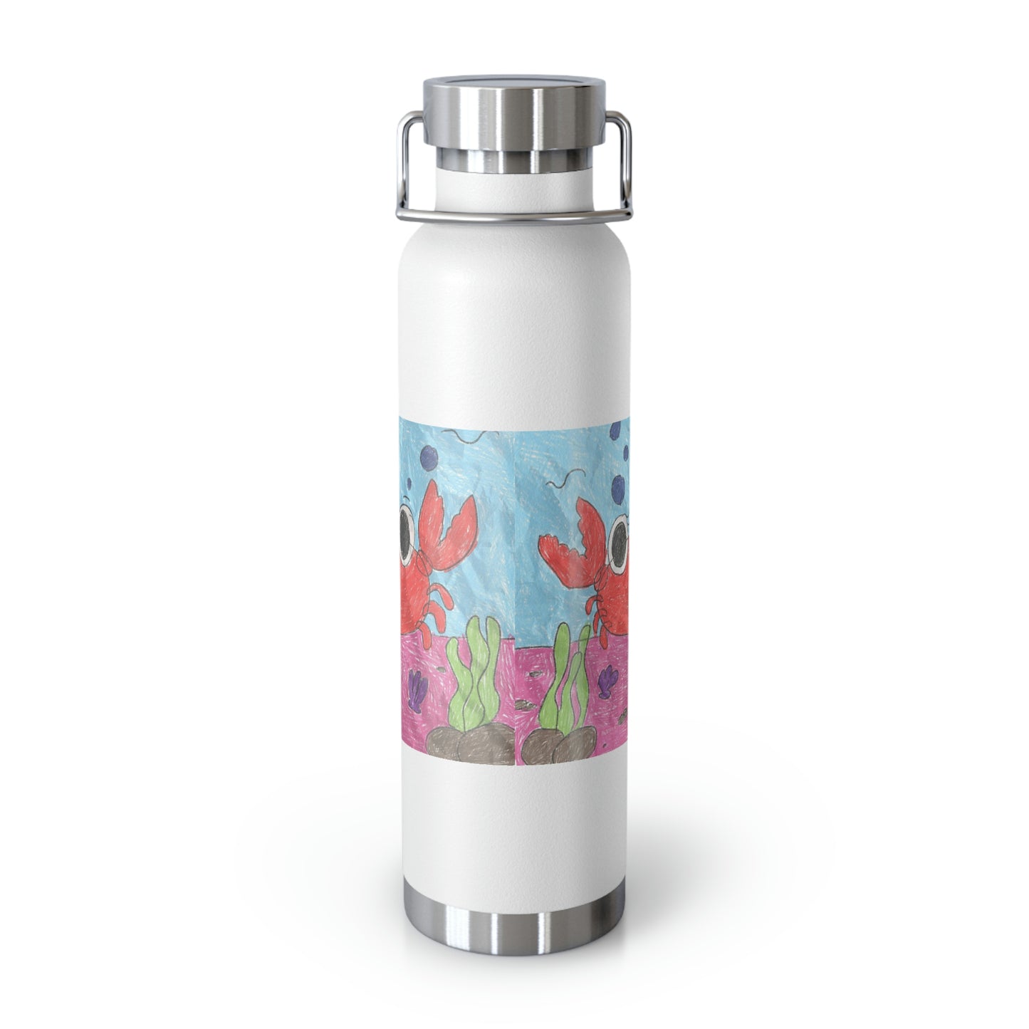 Lobster Crab Graphic Sea Lovers Copper Vacuum Insulated Bottle, 22oz