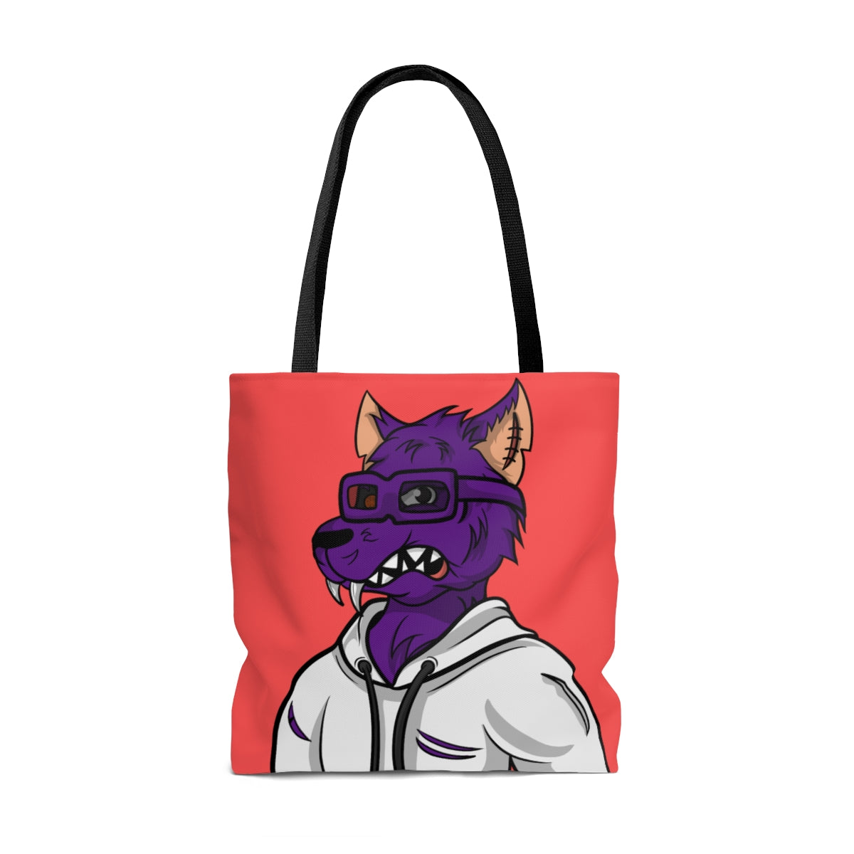 Wolf Cyborg Werewolf Classy Purple Fur White Hoodie Sweatshirt AOP Tote Bag