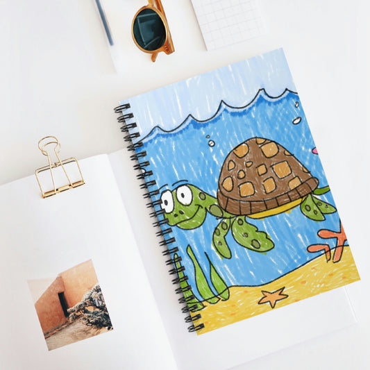 Sea Turtle Beach Sand Ocean Spiral Notebook - Ruled Line