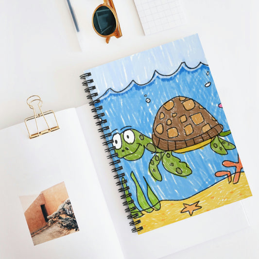 Cuaderno espiral Sea Turtle Beach Sand Ocean - Línea reglada