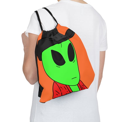 Red Robe Alien Black Top Hat Green Visitor Outdoor Drawstring Bag