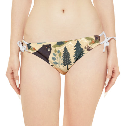 U.S. Wilderness Inspired: Grizzly Bears, Animals Pattern Strappy Bikini Set (AOP)