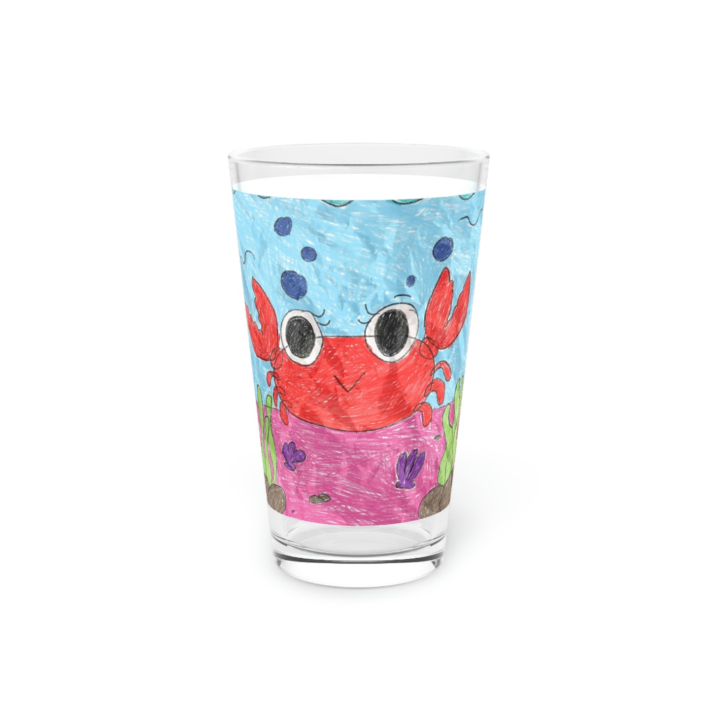 Lobster Crab Graphic Sea Lovers Pint Glass, 16oz