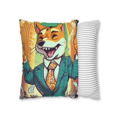 Synthwave Shiba Inu NYSE Collector's Gear: Spun Polyester Square Pillow Case