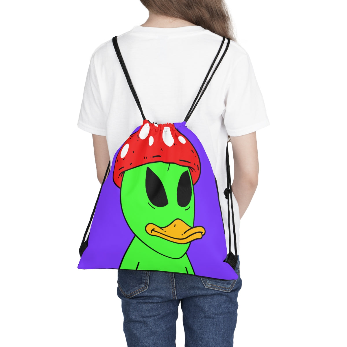 Duck Beak Alien Visitor Mushroom Head Outdoor Drawstring Bag