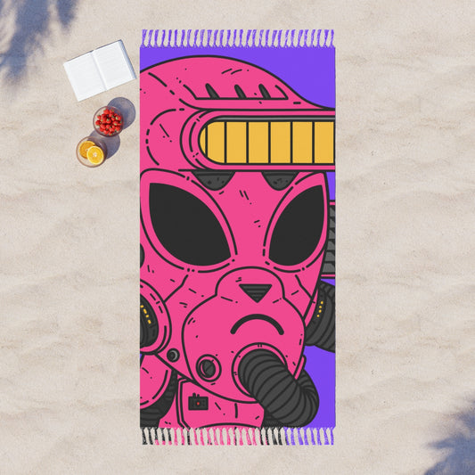 Paño De Playa Boho Para Visitante Máquina Cyborg Extranjero Futuro Rosa Blindado