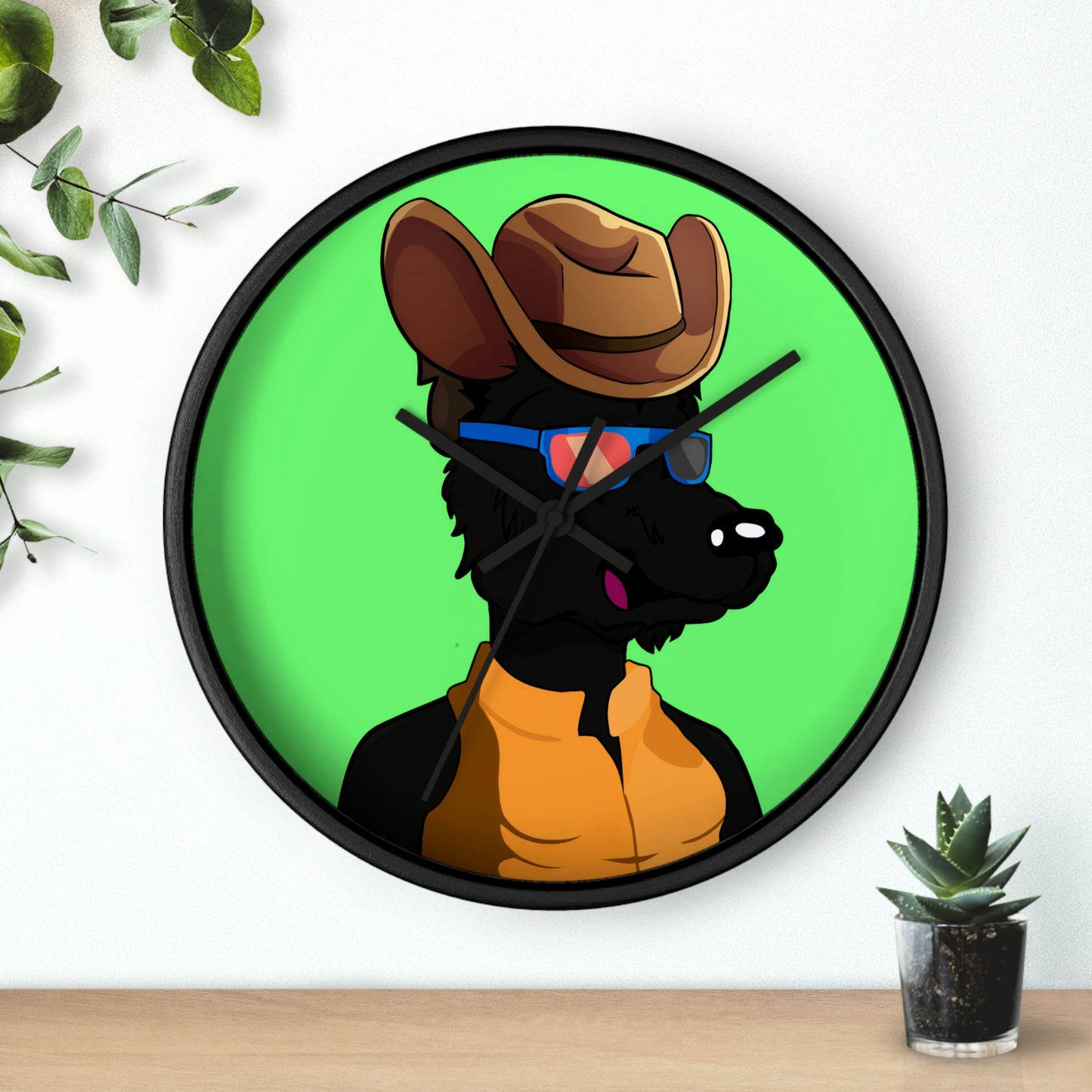 Cowgirl Wolf Cyborg Wolve Wall clock