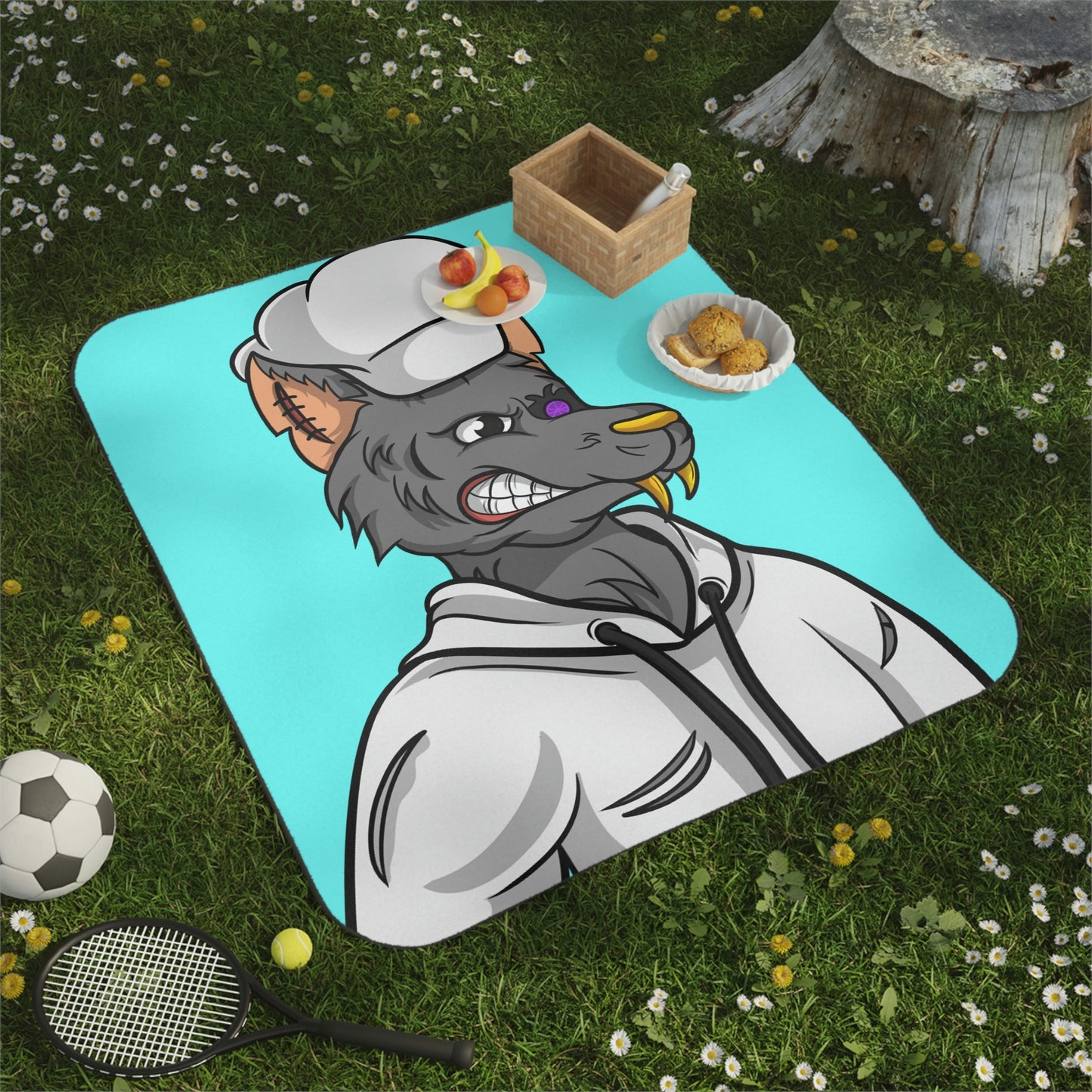 Chief Chef Cook Wolf Werewolve Cyborg Picnic Blanket