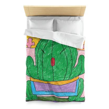 Desert Cactus Sumo Wrestler Graphic Microfiber Duvet Cover