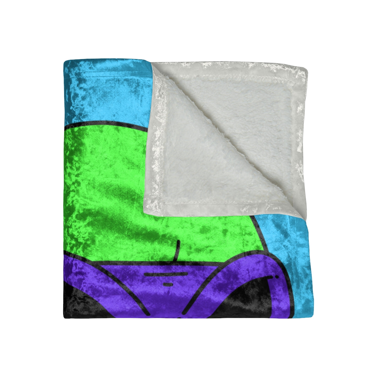 White Whistle Mouth Green Visitor Purple Ninja Mask Alien Crushed Velvet Blanket - Visitor751