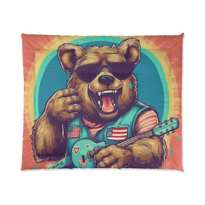 Mandolin Ukulele Guitar Instrument Furry USA Bear Animal Comforter