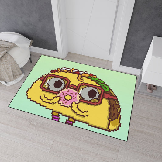 Alfombrilla resistente para suelo con diseño de tacos de dibujos animados de donuts