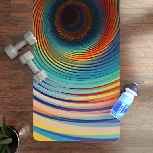 3D Vortex Illusion Art - Bottomless Hole, Colorful Design: Rubber Yoga Mat