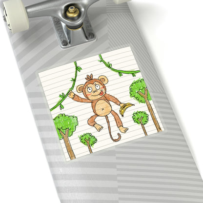 Graphic Monkey - Fun Zoo Clothing for Ape Lovers Kiss-Cut Stickers