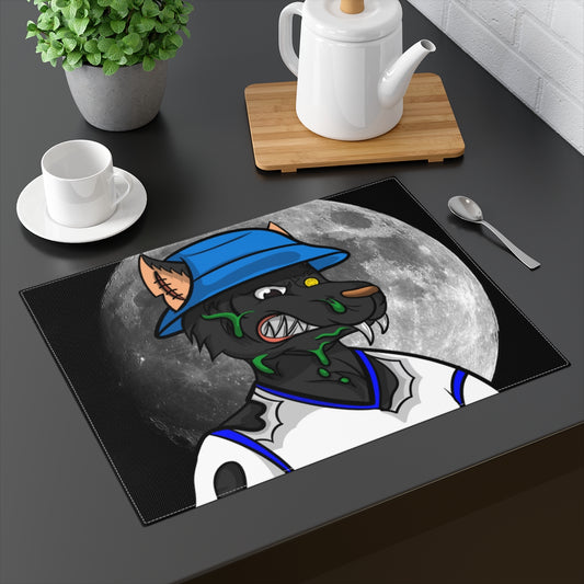 Black Wolf Full Moon Cyborg Werewolve Placemat