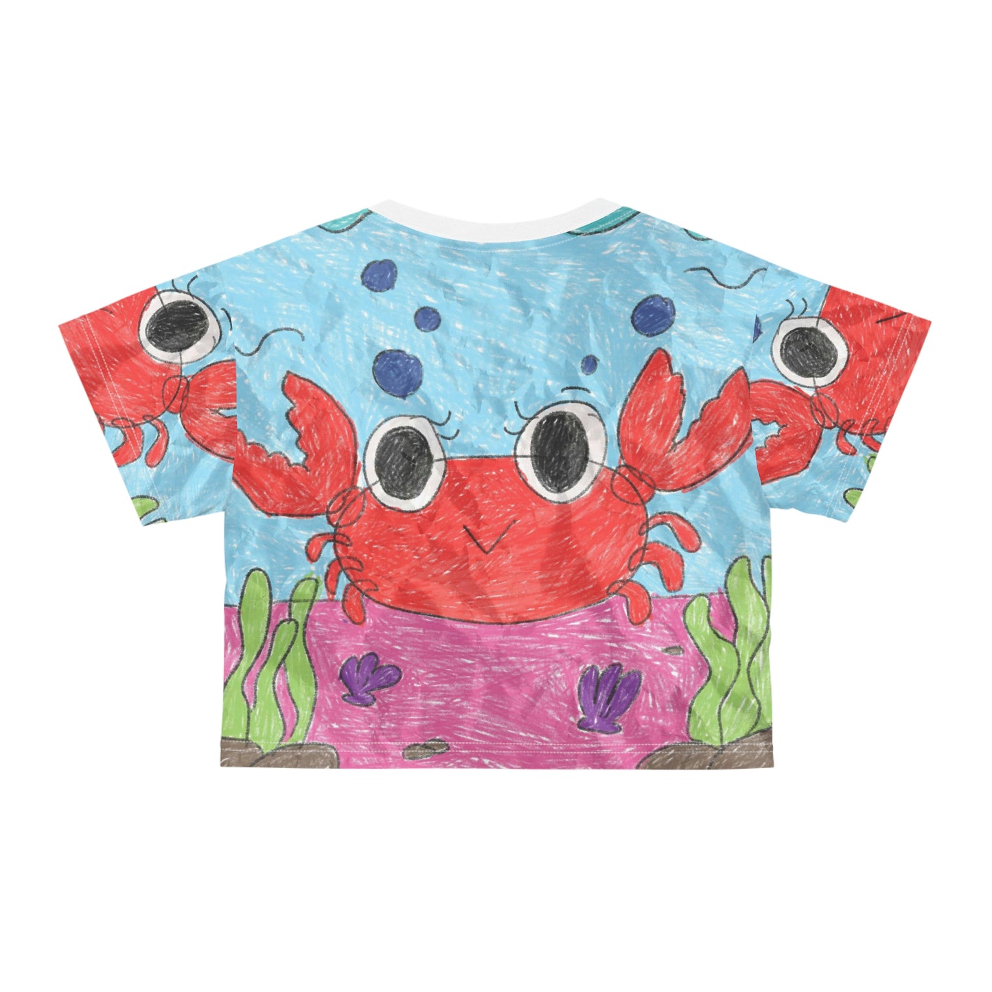 Lobster Crab Graphic Sea Lovers AOP Crop Tee