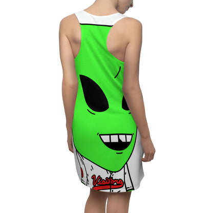 Alien Green Sporty Women's Cut & Sew Racerback Dress (AOP)