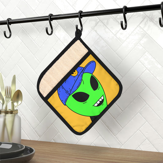 Alien Business Tycoon Visitor Pot Holder with Pocket