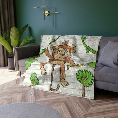 Graphic Monkey - Fun Zoo Clothing for Ape Lovers Crushed Velvet Blanket