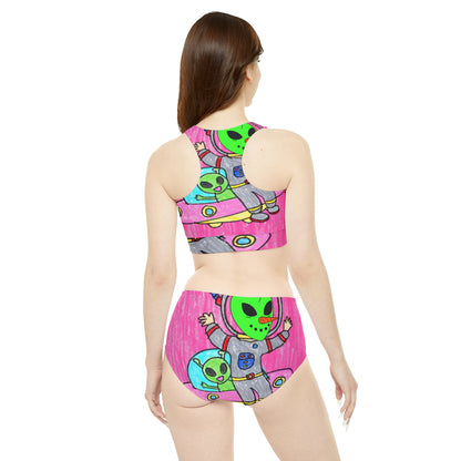 Veggie Visi Alien Vegetable Visitor UFO Sporty Bikini Set (AOP)