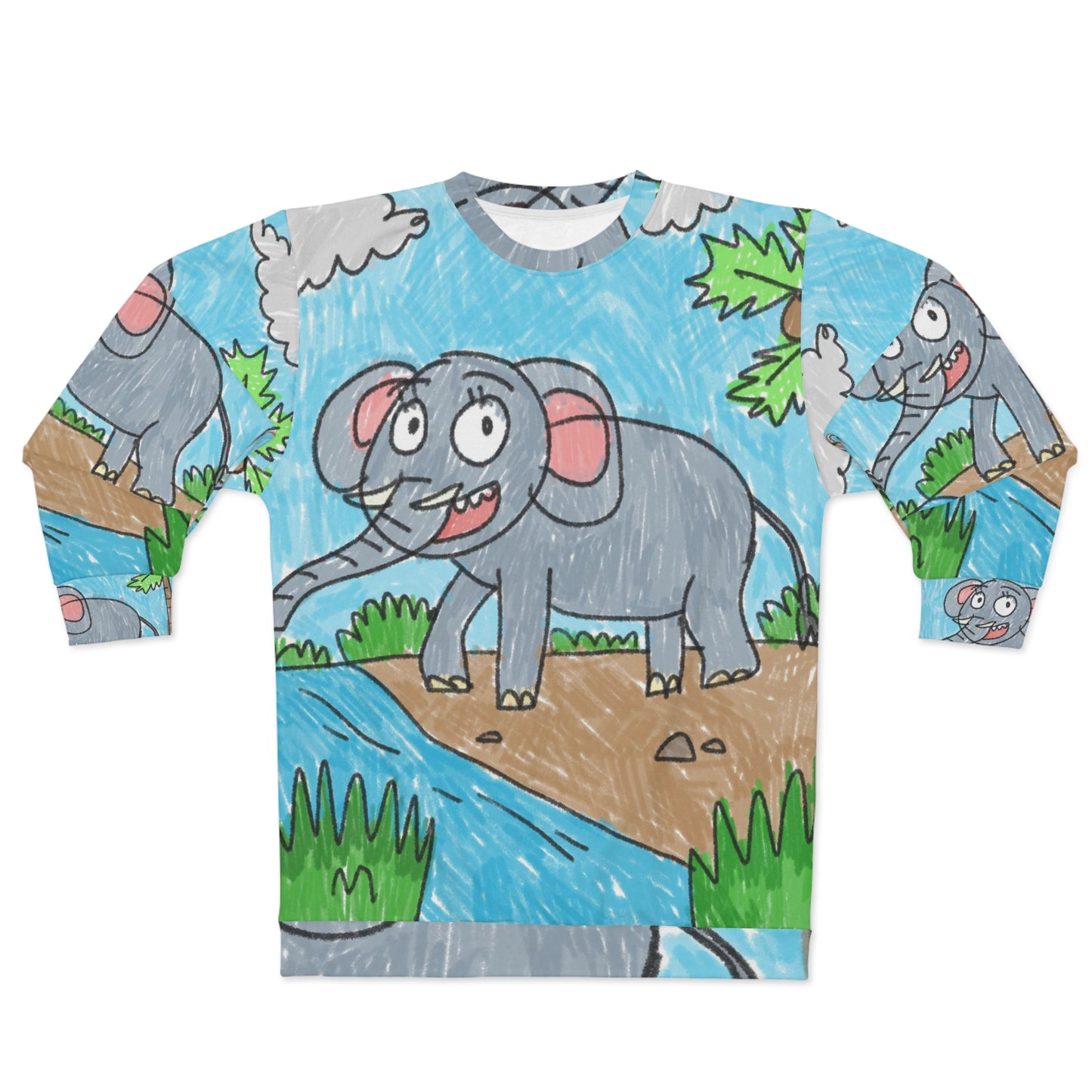 Elefante Elephant King Safari Animal AOP Unisex Sweatshirt