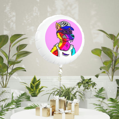 Werewolve Tiedye Rainbow Wolf Mylar Helium Balloon