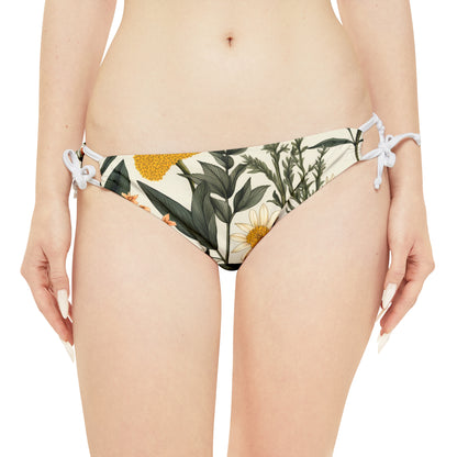 Botanical Illustration Flowers & Plants Design Strappy Bikini Set (AOP)