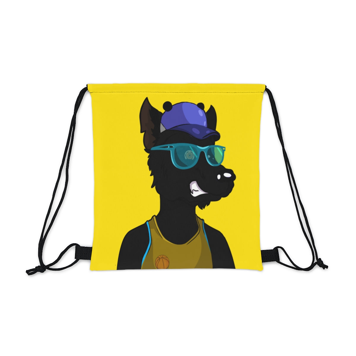 Camisa de baloncesto Cyborg Wolf Gafas grandes Gorra azul Sombrero al aire libre Mochila saco