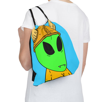 Viking Alien Visitor Sci fi Space Characer Cartoon Outdoor Drawstring Bag