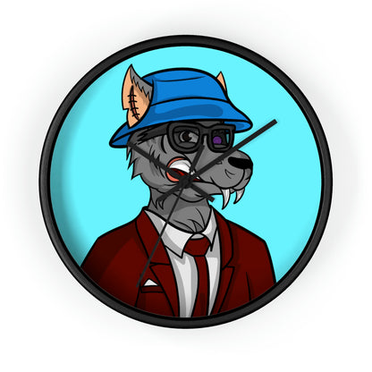 Maroon Business Suit Werewolf Wall clock