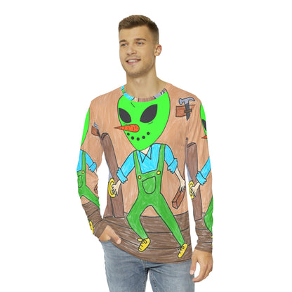 Handyman Craft Tool Kit Veggie Visi Vegetable Visitor Alien Builder Men's Long Sleeve AOP Shirt