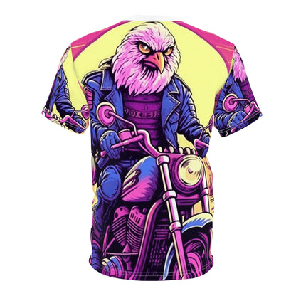 American Bald Eagle Motorcycle Ride USA Style Unisex Cut & Sew Tee (AOP)