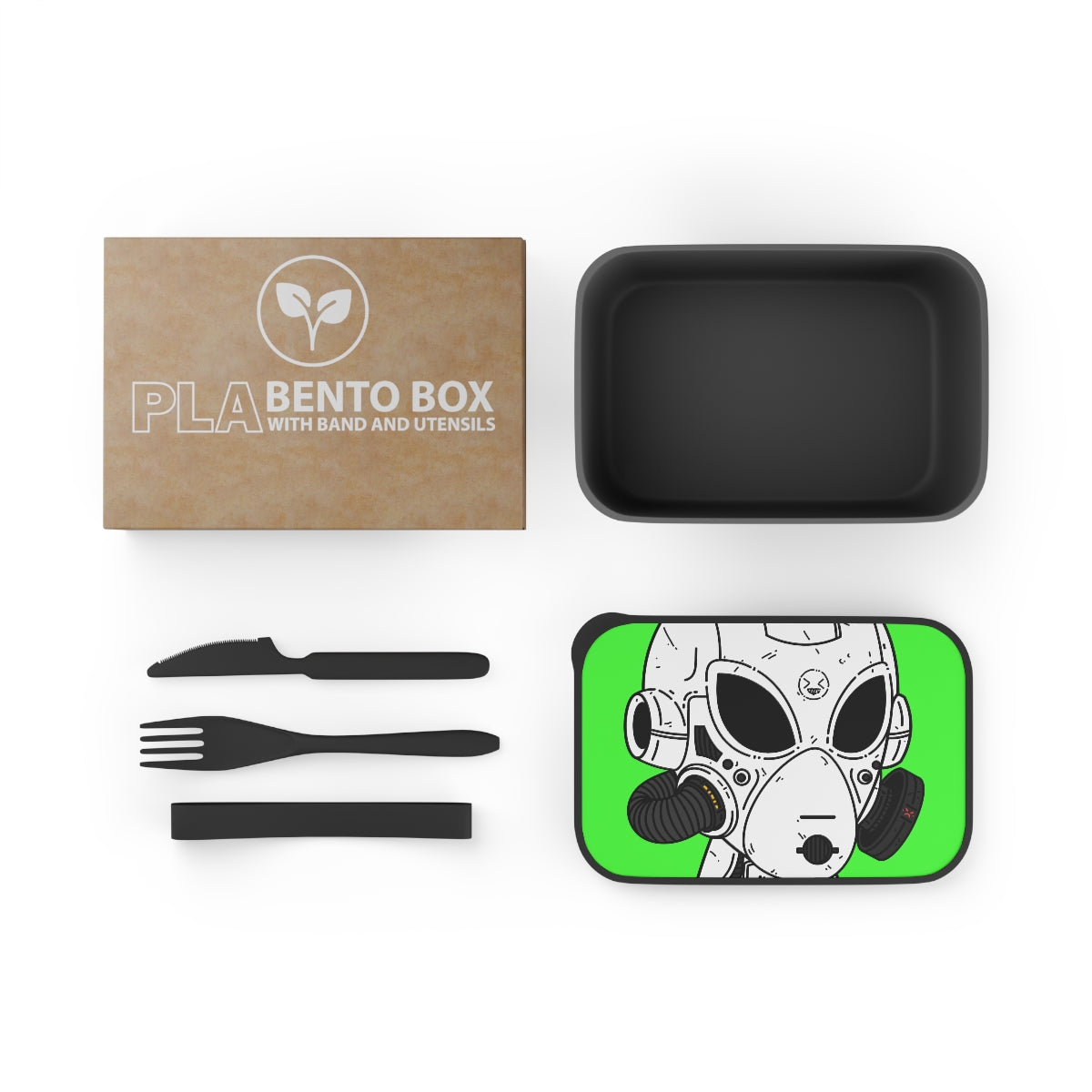 The LOL Visitor PLA Japanese Bento Box with Band and Utensils