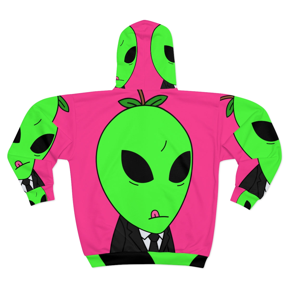 Apple Green Alien Teacher Professor AOP Unisex Zip Hoodie