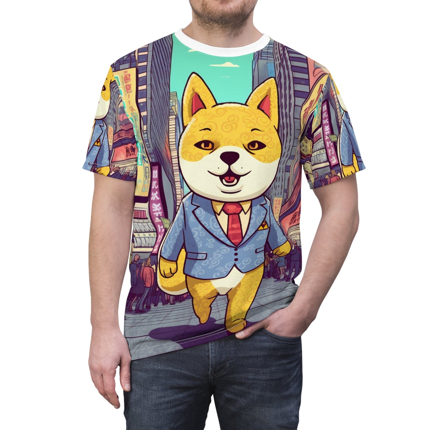 Japanese Shiba Inu Business Dog Tee Crypto Fan Favorite, Polyester, Breathable