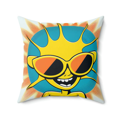 Alien Sunshine Anime Cartoon Style Spun Polyester Square Pillow