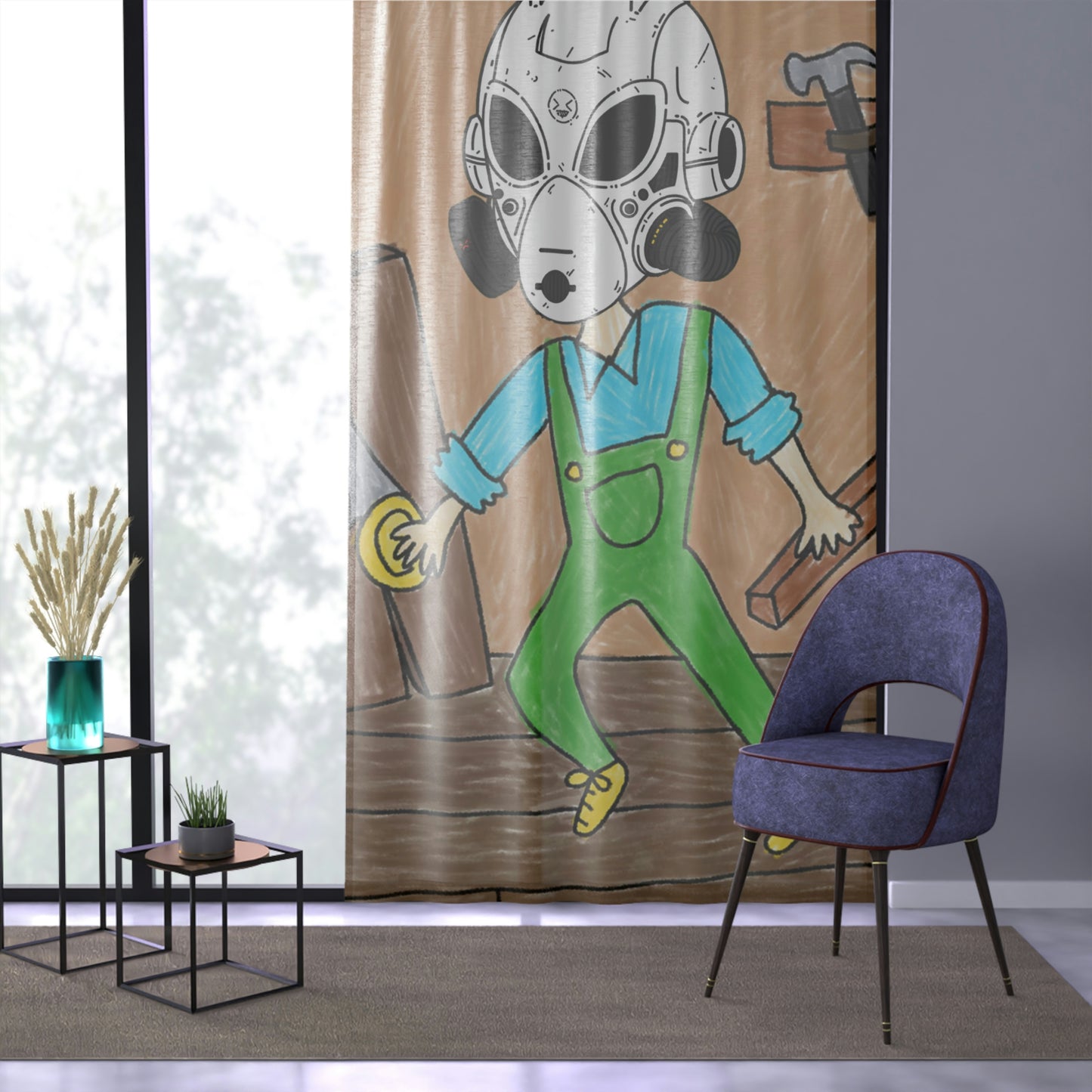 Master Crafter Robotic Alien LOL Visitor Tool Utility Window Curtain